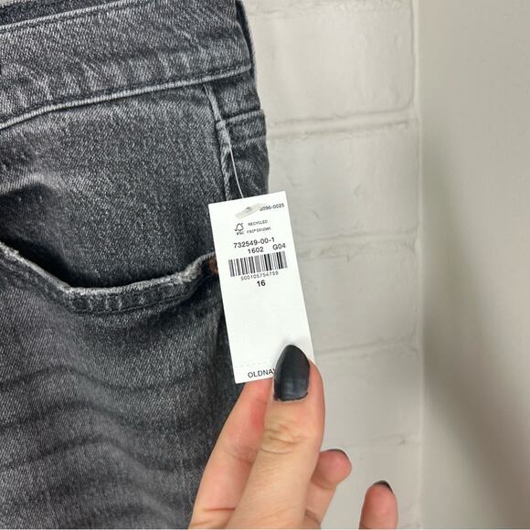 NWT Old Navy Washed Grey Black Mid Rise Boyfriend Jeans Size 16 - Picture 6 of 9